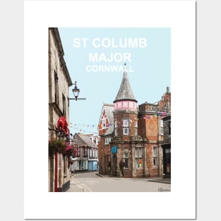 St Columb Major Cornwall. Cornish gift Kernow Travel location poster, Posters and Art